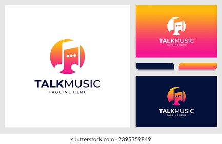 musical logos, music chat, with chat bubbles. for the application logo, event, community, etc. logo design template editable