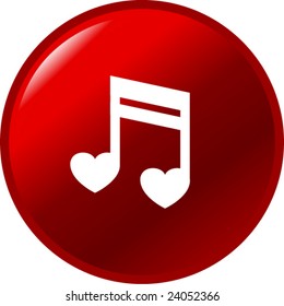 musical love notes button