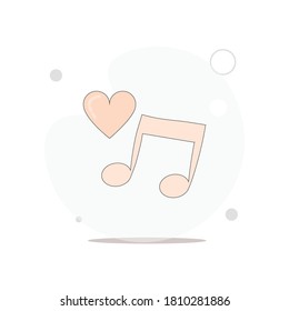 Musical love vector flat illustration on white