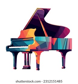 Musical majestic piano instrument icon isolated