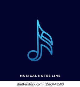 Musical Media Line art Illustration Vector Design Template. Suitable for Creative Industry, Multimedia, Entertainment, Educations, Shop, and any related Business