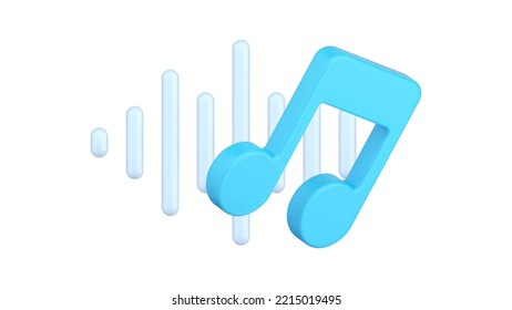 Musical melody note sound wave acoustic equalizer singing song realistic 3d icon vector illustration. Artistic bass music composition concert tune broadcasting voice speech stereo recording studio