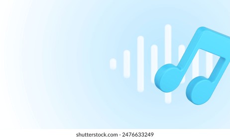 Musical melody note sound wave acoustic equalizer singing song realistic 3d icon vector illustration. Artistic bass music composition concert tune broadcasting voice speech stereo recording studio