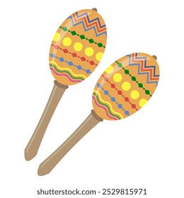 Musical Mexican maracas isolate4d on white background. Cinco de maya symbol.