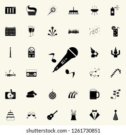musical microphone with notes icon. Party icons universal set for web and mobile