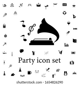 musical microphone with notes icon. party icons universal set for web and mobile