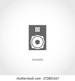 Musical modern instrument loudspeakers flat vector flat icon