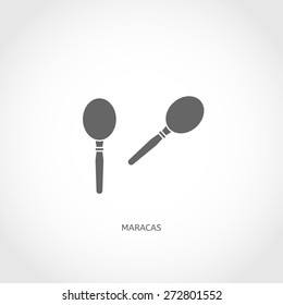 Musical modern instrument maracas flat vector flat icon