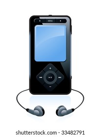 musical mp3 player isolated on white