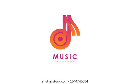 Musical music logo design vector illustration