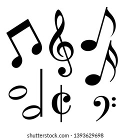 Musical music vector symbol outline