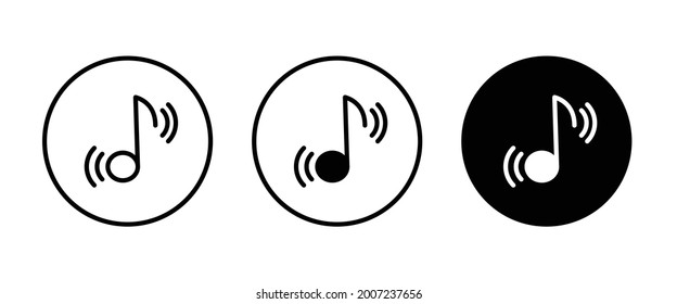 Musical notation icon. Illustration of music note symbol. Classic melody sign flat design. Chords line icon silhouette. Isolated on white background