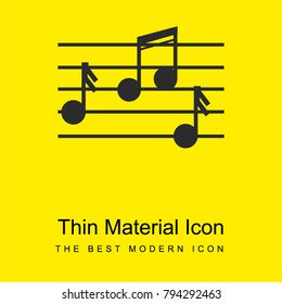 Musical notation of music class bright yellow material minimal icon or logo design