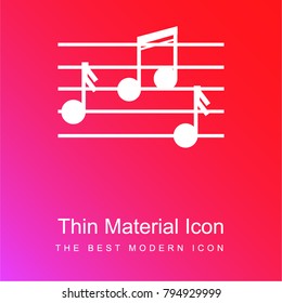 Musical Notation Of Music Class Red And Pink Gradient Material White Icon Minimal Design