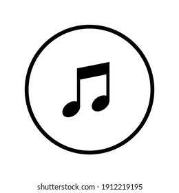 Musical notation outline icon in black. Illustration of music note symbol. Classic melody sign flat design. Chords line icon silhouette. Key note for piano and guitar. For web, ui, app Vector EPS 10