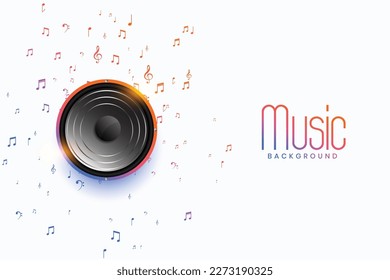 notación musical con altavoz de sonido para su próximo vector de pista de audio karaoke