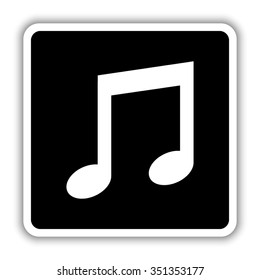 Musical note - black vector icon