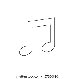 Musical note  - black vector icon