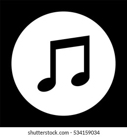 Musical note  - black vector icon