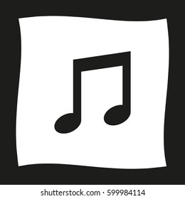 Musical note  - black vector icon