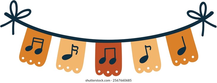 Musical Note Bunting Vector Illustration