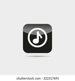 musical note. button, icon