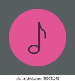 Musical Note Button Icon Line Design