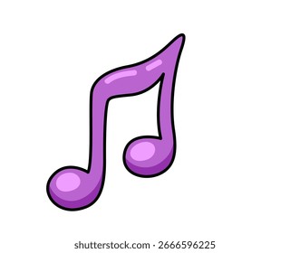 Elemento de dibujos animados de nota musical. Ilustración vectorial aislada.