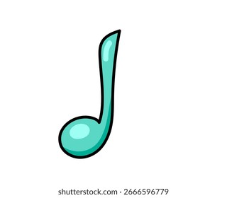 Elemento de dibujos animados de nota musical. Ilustración vectorial aislada.