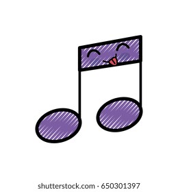 musical note cartoon smiley