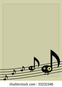 Musical note character background 1 - vector version