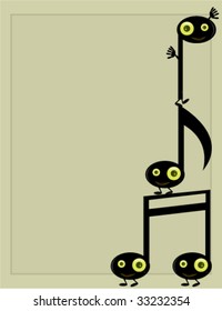 Musical note character background 3 - vector version