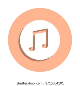 Musical note in a circle badge icon. Simple glyph, flat vector of music icons for ui and ux, website or mobile application