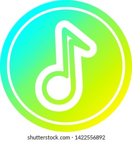 musical note circular icon with cool gradient finish