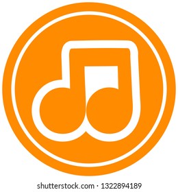 símbolo de icono circular de nota musical