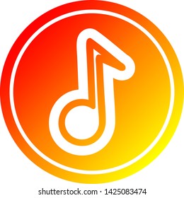 icono circular de nota musical con acabado degradado cálido