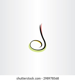 musical note colorful icon letter d logo label