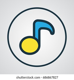 Musical Note Colorful Outline Symbol. Premium Quality Isolated Quaver Element In Trendy Style.