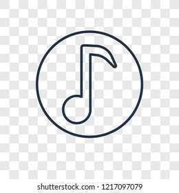 Musical note concept vector linear icon isolated on transparent background, Musical note concept transparency concept in outline style