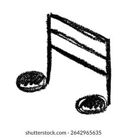 Musical note doodle. Hand drawn musical symbol. Single element for print, web, design, decor, logo