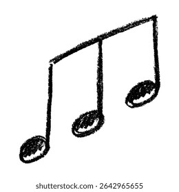Musical note doodle. Hand drawn musical symbol. Single element for print, web, design, decor, logo
