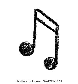 Musical note doodle. Hand drawn musical symbol. Single element for print, web, design, decor, logo
