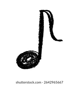 Musical note doodle. Hand drawn musical symbol. Single element for print, web, design, decor, logo