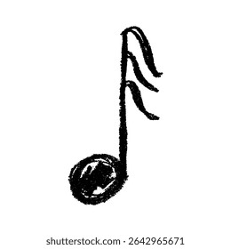 Musical note doodle. Hand drawn musical symbol. Single element for print, web, design, decor, logo