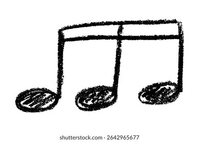 Musical note doodle. Hand drawn musical symbol. Single element for print, web, design, decor, logo