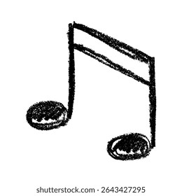 Musical note doodle. Hand drawn musical symbol. Single element for print, web, design, decor, logo