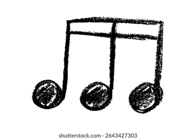 Musical note doodle. Hand drawn musical symbol. Single element for print, web, design, decor, logo