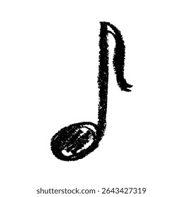 Musikalisches Notendoodle. Handgezeichnetes Musiksymbol. Einzelelement für Print, Web, Design, Dekor, Logo