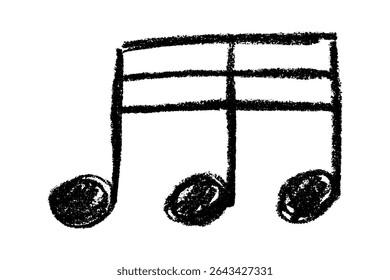 Musical note doodle. Hand drawn musical symbol. Single element for print, web, design, decor, logo