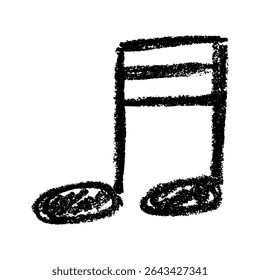 Musical note doodle. Hand drawn musical symbol. Single element for print, web, design, decor, logo